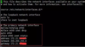 Debian手动修改ip地址