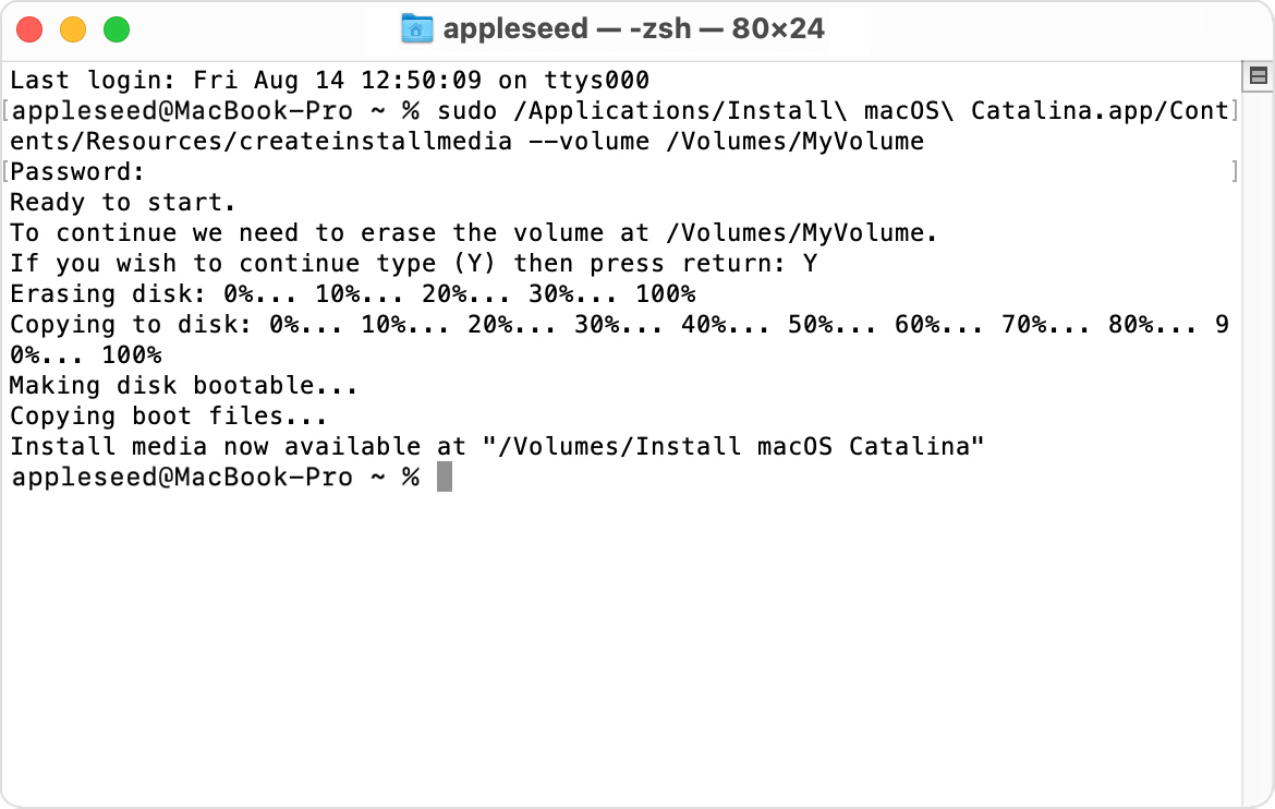 使用终端命令制作macOS安装U盘(可引导启动的macOS系统安装盘)