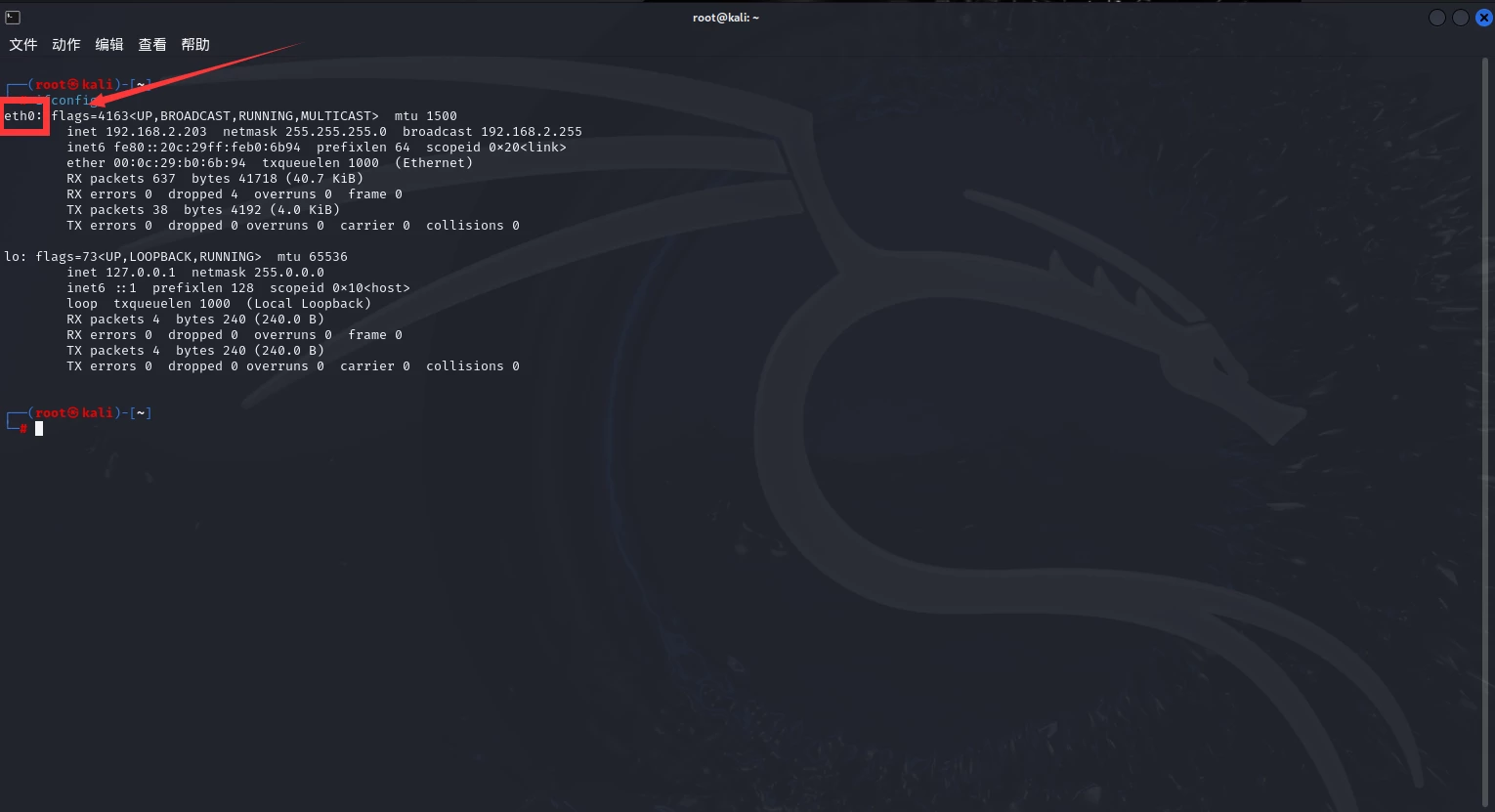 kali的arp欺骗测试